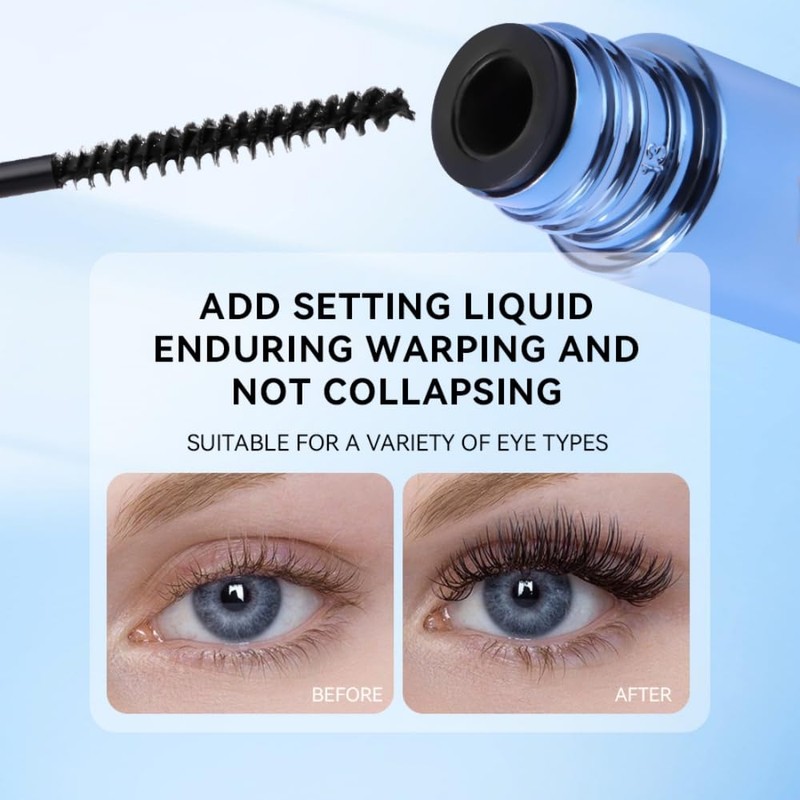 Black Mascara for Sparse lashes, Waterproof Mascara with Tiny Brush,