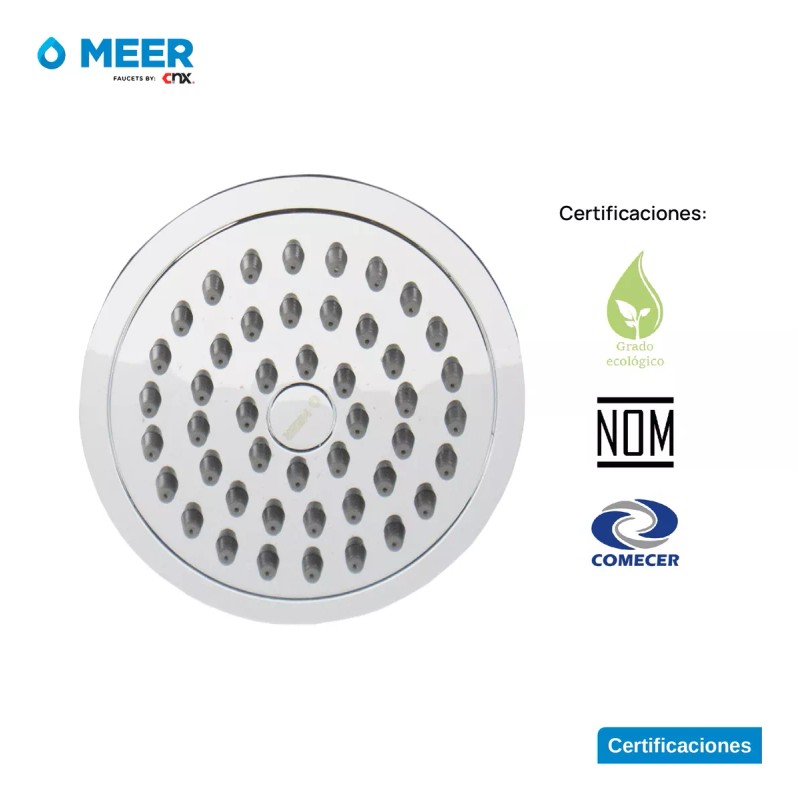 CNX Regadera Redonda Multiposición 10cm, Cuello 15cm Abs Cromado
