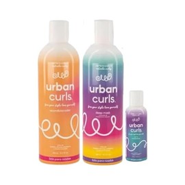 URBAN CURLS Kit Hidratación para Cabello Rizado u Ondulado | Acondicionador 360 ml + Mascarilla Deep Mask 360 ml + Crema Moldeadora 50 ml | Sin Sulfat