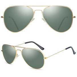 Polarized Aviator Kids Sunglasses for Girls Boys with Metal Frame Toddler Children Sunglasses De Sol Gafas Ages 2-8 UV400 7007 Gold Frame/G15 Lens