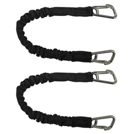 Extreme Max 3006.2367 BoatTector High-Strength Line Snubber & Storage Bungee, Value 2-Pack - 12" with Compact Hooks, Black