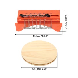PATIKIL 21 Hooks Mini Weaving Machines Kit, Metal Quickly Small Darning Weave Tool with Accessories for Mending Knitting Stitching Clothes DIY, Orange Style 2