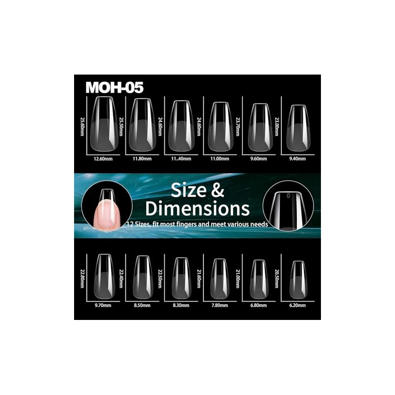 OBP Soft Gel Tips Para Uñas 240 Piezas Diferentes Modelos