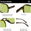 RUNHUIS Vintage 70s Sunglasses Women Men Retro Large Square Frame