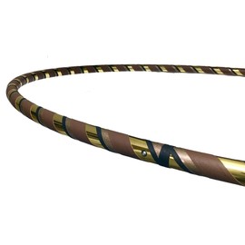 Beginner Exercise Hula Hoop for Fitness and Fun Made for Adults Weighted at 1 Pound (Choose Your Size and Tape Job) (Gold Spirals, 42)