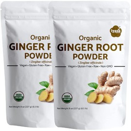 Iyasa Holistics Organic Ginger Root Powder 16oz - USDA Organic Zingiber Officinale Superfood Spice - Keto Friendly Ginger Seasoning for Smoothies, Baking, Tea & DIY Beauty Uses