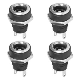 Comforty Pack of 4 DC Female 2 Pins 5.5 x 2.1 mm Hollow Connector Female DC Power Jack Socket Connector (4)
