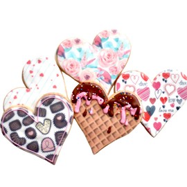 ½ Dz. Valentine Heart Cookie Set! Classroom Party, Wedding Favors, Lunchbox Treat