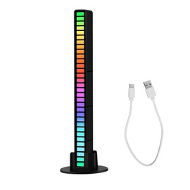 XiXiRan Music Rhythm Light, Colourful Sound Control Light, Music Light Bar, RGB Sound Control LED Light Stick, Ambiance Play Lightbar, 32Bit Music Level Light, USB Charging Sound Pickup Light