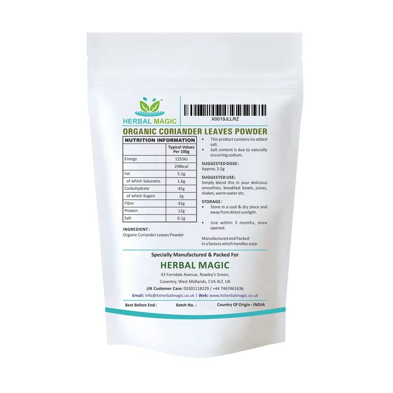 Herbal Magic's Organic Coriander Leaf Powder -Known as Kitchen King