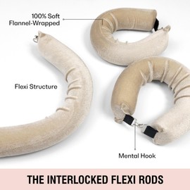 Heatless Curls 3 stück, Heatless Blowout, Lockenwickler Zum Schlafen, Locken Ohne Hitze, Overnight Blowout, Heatless Blowout Rods with Hooks, Heatless Lockenstab für Alle Haartypen (cremefarben, M)