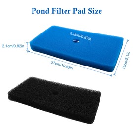 PWEOW Pond Filter Pads for Outdoor Ponds, Coarse and Fine Pond Filter Media Compatible with 52231and 52229 Filters Box, for Pond 871980305528 Sponge Filters Replacement for Fish Ponds (1 Sets)