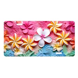 Vanity Decorative Front License Plate - Cute Car License Plate Made in the USA - Aluminum Metal Plate - Premium Quality Car Plate - Front Plate for Car (Hawaiian Flowers)