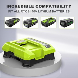 Ahomtikk OP401 40V Fast Charger Replacements for Ryobi 40V Battery Charger, Compatible with Ryobi 40V Battery OP4060 OP4050 OP4040 OP4030 OP4020 (with Wall-Mount Hole)