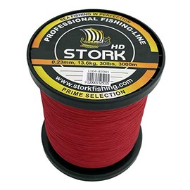 Stork HD 4 Way Braided Fishing Line 3000m (Red, 10lbs/4.5kg/0.11mm)