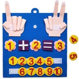 Filzbrett Finger Zahlen Zählspielzeug Lehrhilfen, Zählen Lernen Lernspiele, Zahlen Lernen Rechenhilfe, Fingerzähl-Mathespielzeug, Zählen Lehre für Kinder, Lehre Früherziehung Spielzeug (Blau 2)