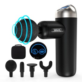 Wahl Father's Day Gift, Gifts for Dad, Massage Gun, Deep Tissue Percussion, Massager, 6 Speed with Touch Screen, Cordless Handheld Massagers, Lightweight Portable Muscle Massage, 4 Attachment Heads