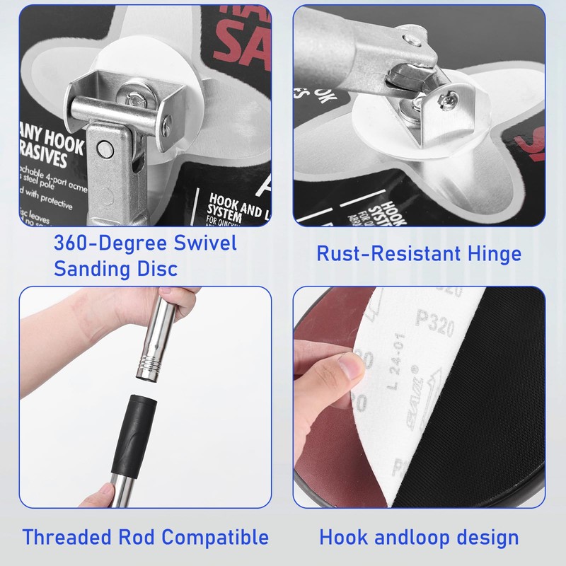 Pole Sander for Drywall, 9-Inch Radial Wall and Ceiling Sanding