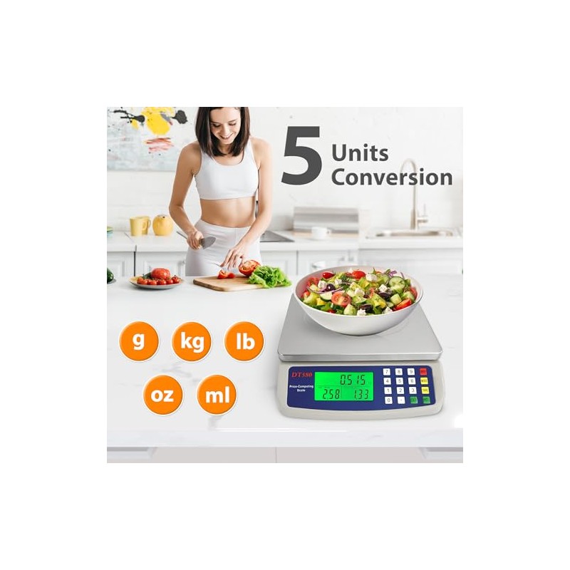 Large Digital Kitchen Scale 40kg/88lb Stainless Steel Price Computing Scale