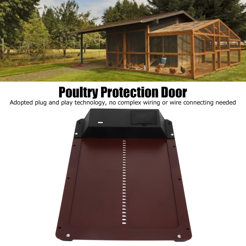Automatic Chicken Coop Door Poultry Protection Door Light Sensing for