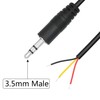 4-Pack 3.5mm Male Plug to Bare Wire Open End,1m/3.3ft TRS