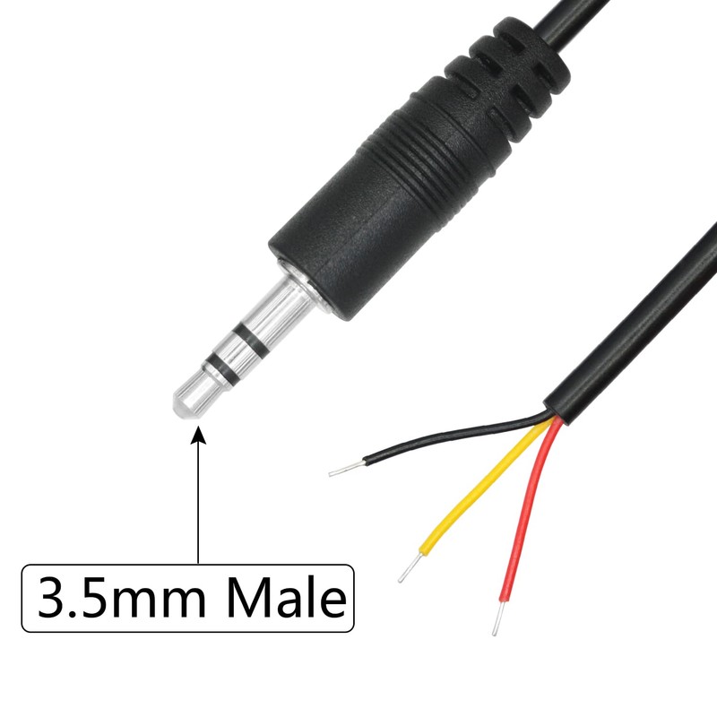 4-Pack 3.5mm Male Plug to Bare Wire Open End,1m/3.3ft TRS