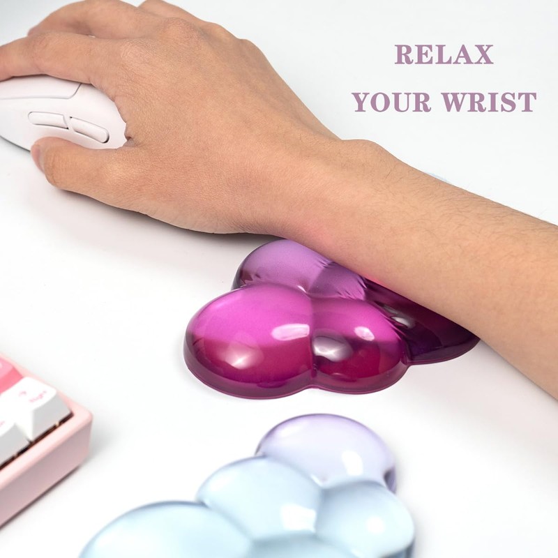 Ergonomic Cloud Silicone Gel Keyboard and Mouse Wrist Rest Set