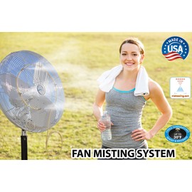 Mistcooling Outdoor Low Pressure Fan Mist Kit, 25-Inch - 8 Brass/Stainless Steel Nozzles