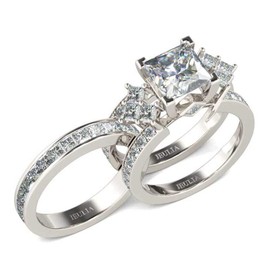 Jeulia 4.1 Carat Bridal Ring Sets for Women Princess Cut Engagement Rings Sterling Silver Wedding Band Interchangeable Rings Promise Anniversary with Jewelry Box (6)