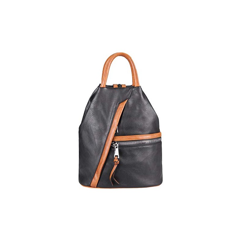 ITALYSHOP24.COM OBC Women's Backpack Shoulder Bag Leather Look Daypack Backpack