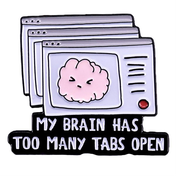 Brain Brooch Body Organ Badge Mental Health Awareness Cartoon Pattern