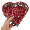 LABRIMP Handcrafted Heart Shape Woven Rattan Storage Basket Snack Fruit