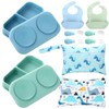 Honeydak 6 Pcs Travel Silicone Baby Feeding Set with Suction
