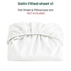 Love's cabin Satin Fitted Sheet Full Size - White Silky