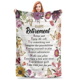 Retirement Gifts for Women Throw Fleece Blanket 60”x50” Nurse, Social Worker, Teacher Retirement Gifts for Women Grandma Blanket in Home Bed Sofa Warm