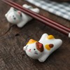 Aimall 5 PCS Lucid Cat Ceramic Chopstick Holder, Durable Everyday