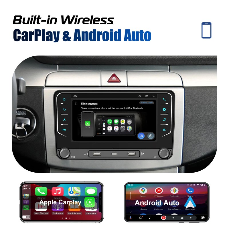 ESSGOO 7" Android14 For VW Volkswagen Jetta Passat Car Stereo