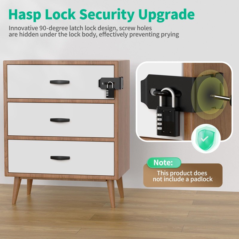 YogePote 90 Degree Hasp Latch, Heavy Duty 304 Stainless Steel