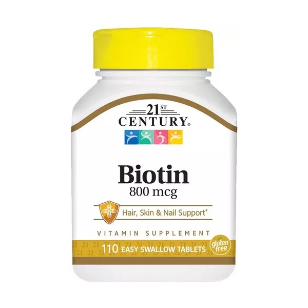 21st Century Biotina Premium Cabello Uñas 800mcg 110 Tabletas Eg B17 Sabor Sin Sabor