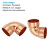 PATIKIL 1-5/8"ID 1.3mm Thick Elbow Copper Fitting, 1Pcs 99.9% Pure