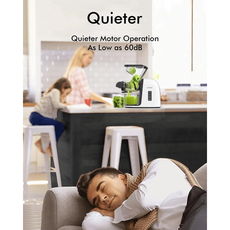 HOPETANA Cold Press Juicer, Slow Masticating, High-Yield Juice Extractor Maker,