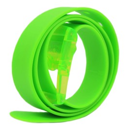 MESHIKAIER Candy Colour Unisex Adjustable Rubber Silicone Belt with Plastic Buckle (Green)