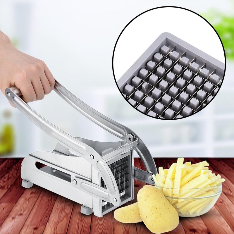 Potato Chipper,Vegetable Veggie Machine,French Fry Cutter,Manual Potato Strip Cutter,Stainless Steel