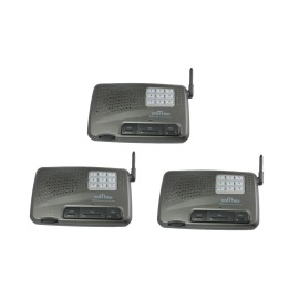 Ecomtalk 3 Station 10 Channel Home Office Wireless FM Voice Intercom System CharcoalBlack