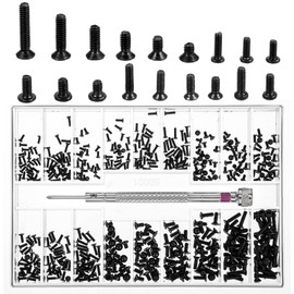 500Pcs Tiny Screws for Electronics, Mini Micro Small Phillips Pan Head Machine Eyeglass Watch Screws Assorted for Electronic Repair, Laptop Computer, Plated Carbon Steel, M1.2/M1.4/M2