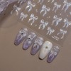 Bow Nail Art Stickers Decals 5D White Bow Nail Stickers