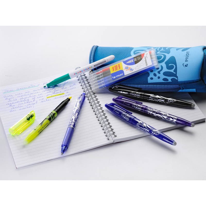 Pilot Frixion Erasable Rollerball 0.7mm Tip, 2 Blue/1 Red/1 Green/1