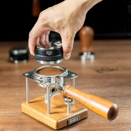 NEOUZA 53mm Coffee Distributor & Tamper 2-in-1, Compatible with Breville 54mm Portafilter (Barista Express/Pro/Bambino Plus), 304 Stainless Steel Adjustable Depth Dual Head Espresso Tool for Barista