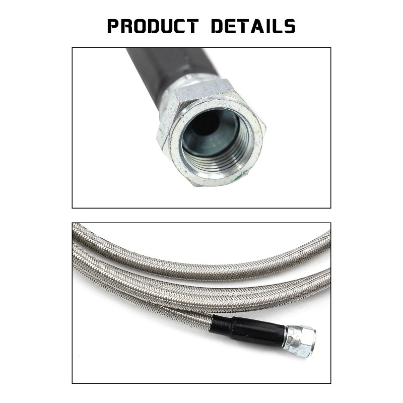52" Length SS Braided Transmission Cooler Hose Lines For TH350