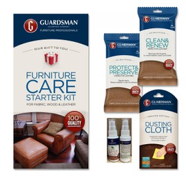 Guardsman Furniture Care Kit; Leather Conditioner, Polishing Cleaner; Includes 5 Clean & Renew Wipes, 5 Protect & Preserve Wipes; 1 Dusting Cloth; 1 Clean & Polish and 1 Stain & Odor Eliminator Spray